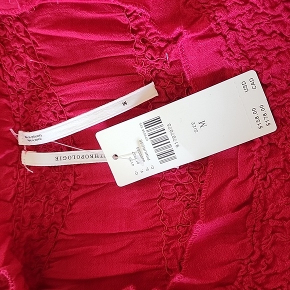 NWT Anthropologie Ruffle trim textured stretch mini dress size medium - Picture 5 of 7